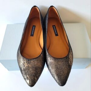 Margaux The Pointe Metallic Haircalf Flats | EU 37